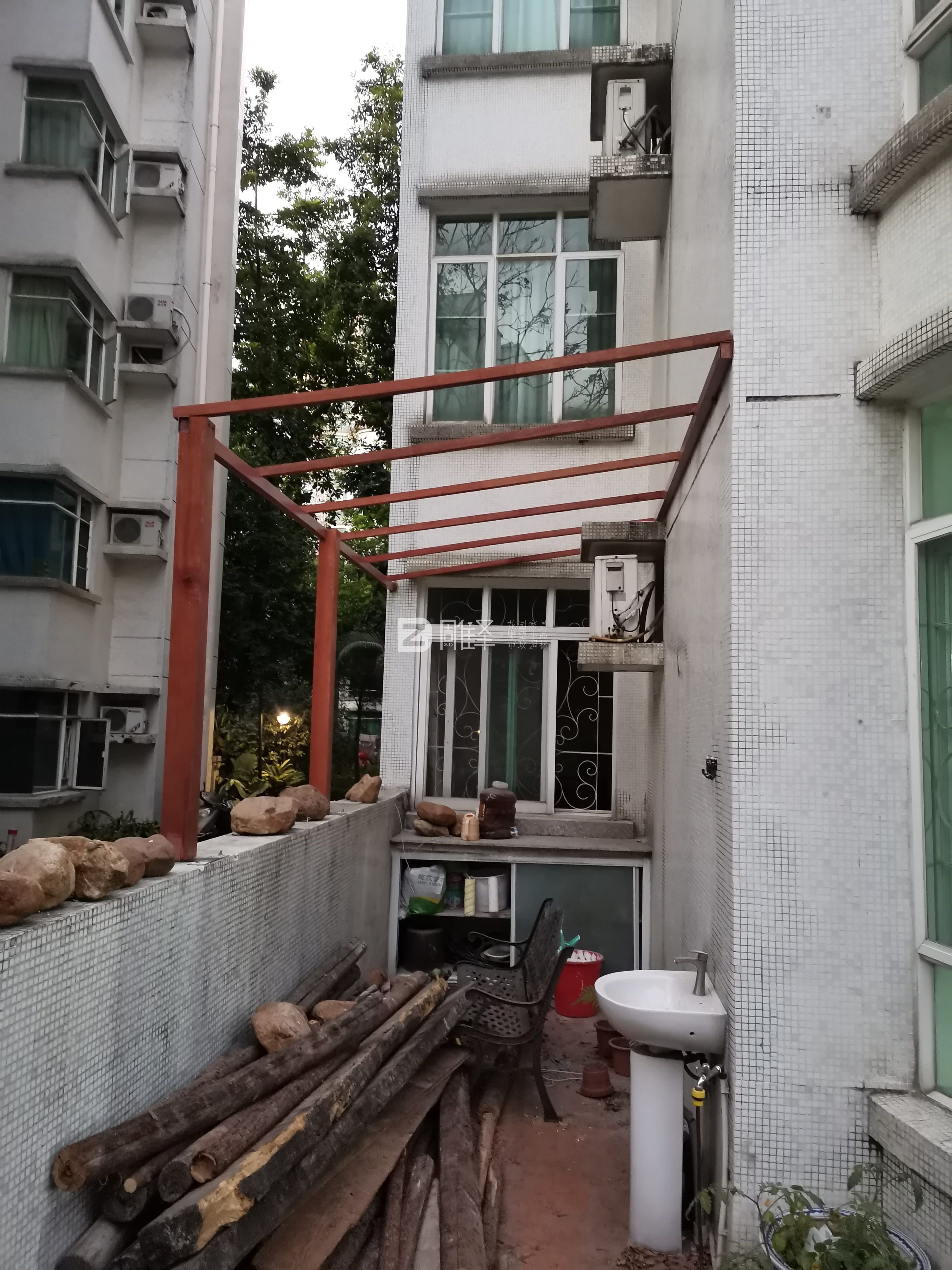 广州祈福新屯户外阳台菠萝格地板铺装案例(图4)