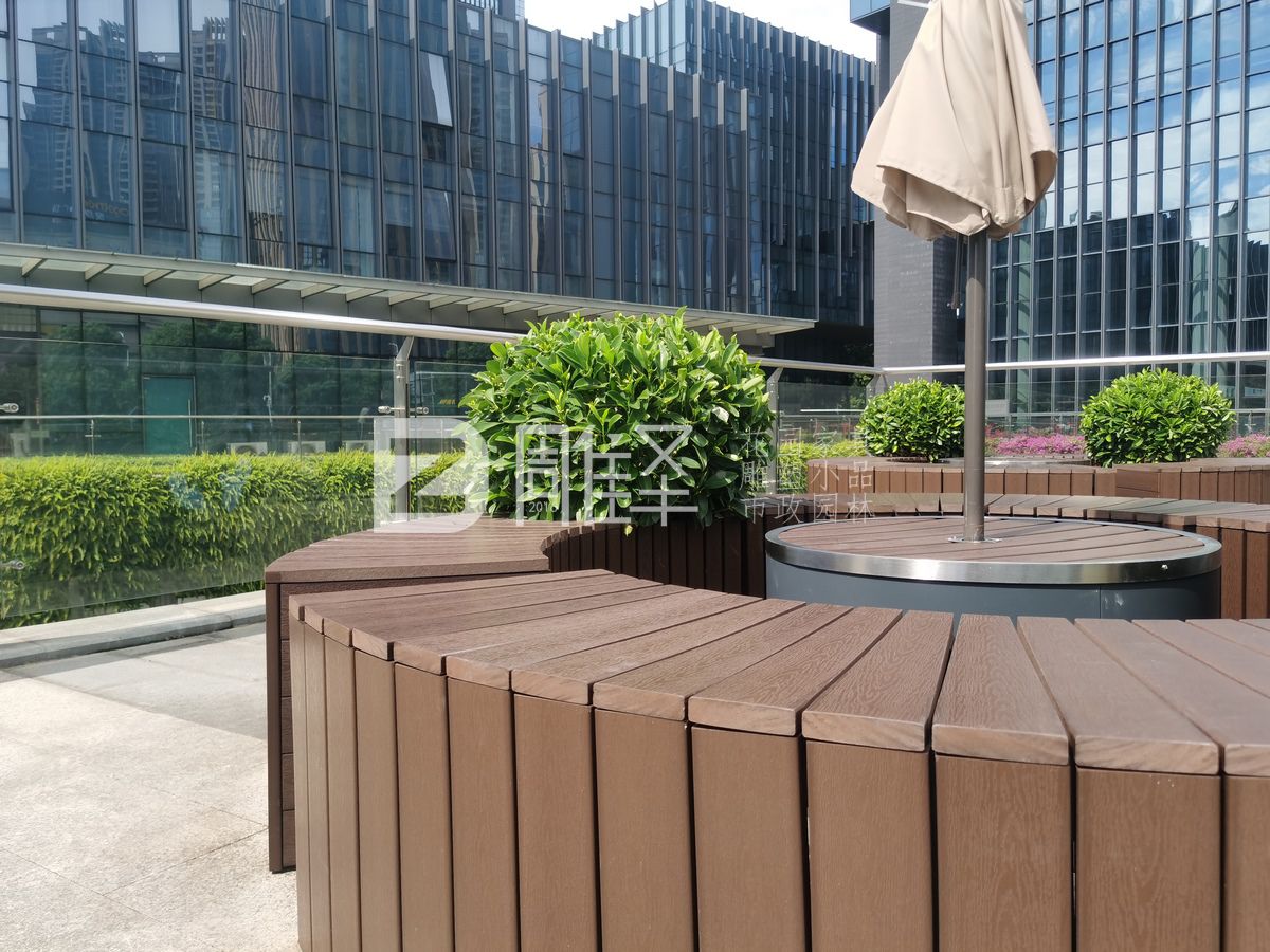 广州万盛广场塑木户外花园家具围树椅(图13)