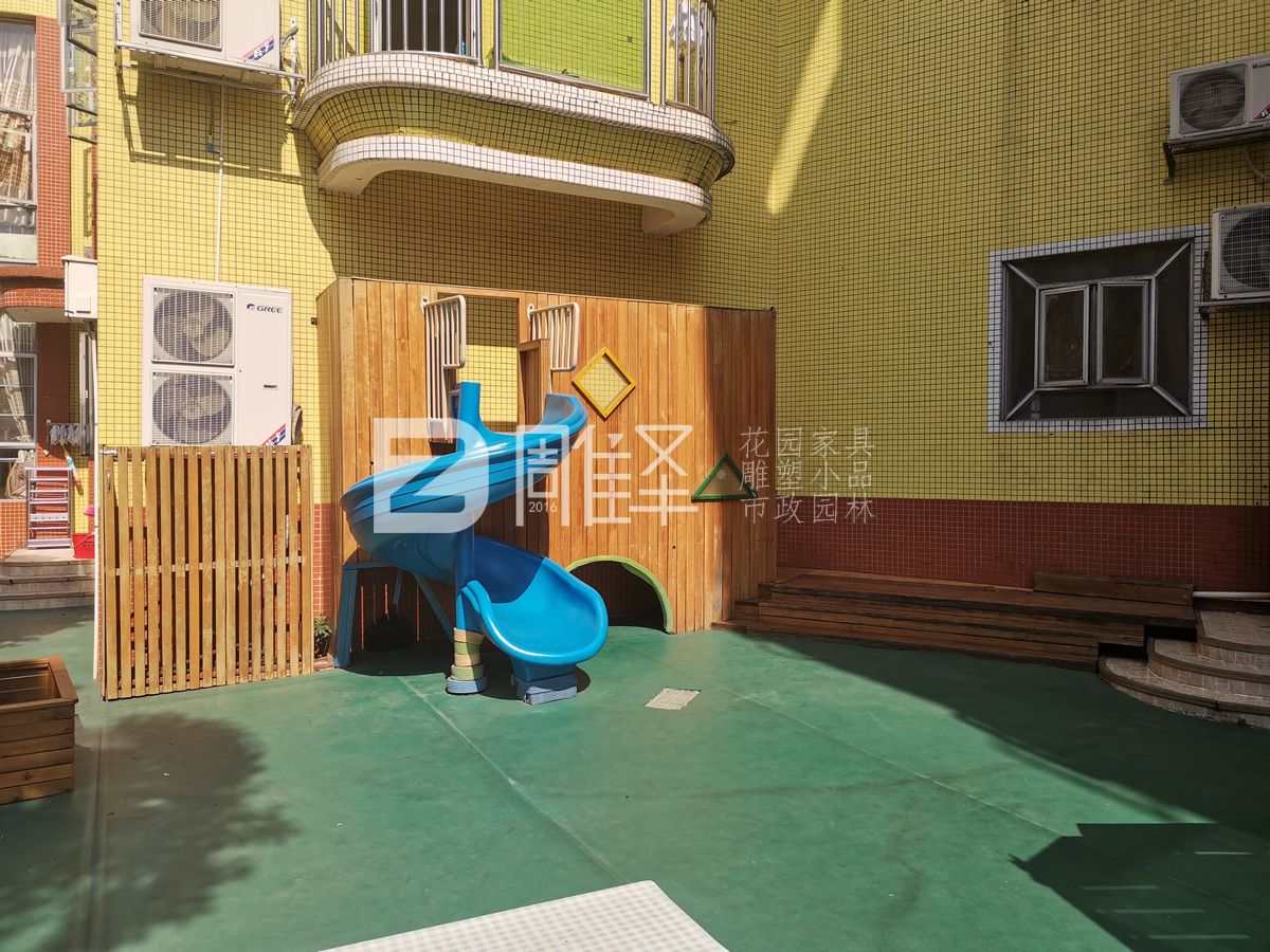 广州黄埔育蕾幼儿园游乐设施钢结构实木制作(图2)