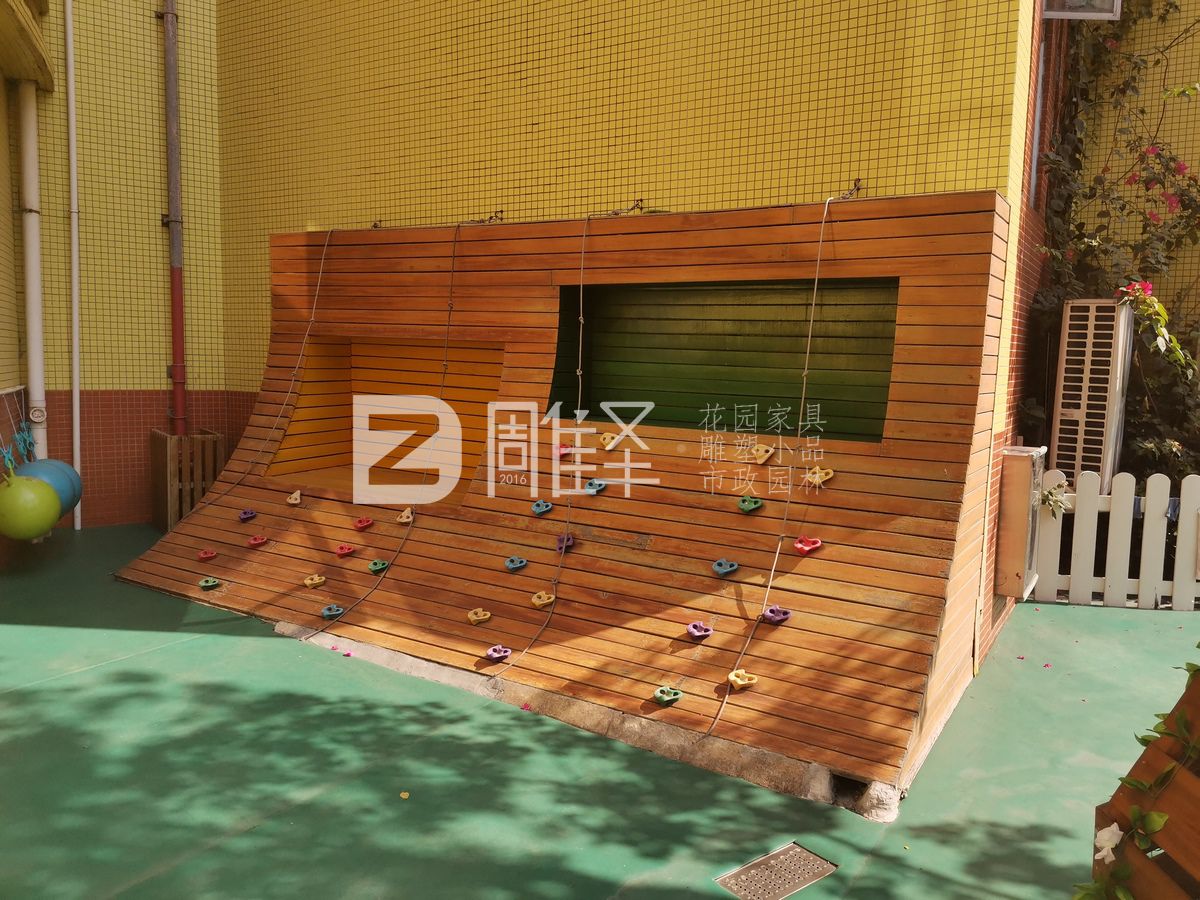 广州黄埔育蕾幼儿园游乐设施钢结构实木制作(图1)